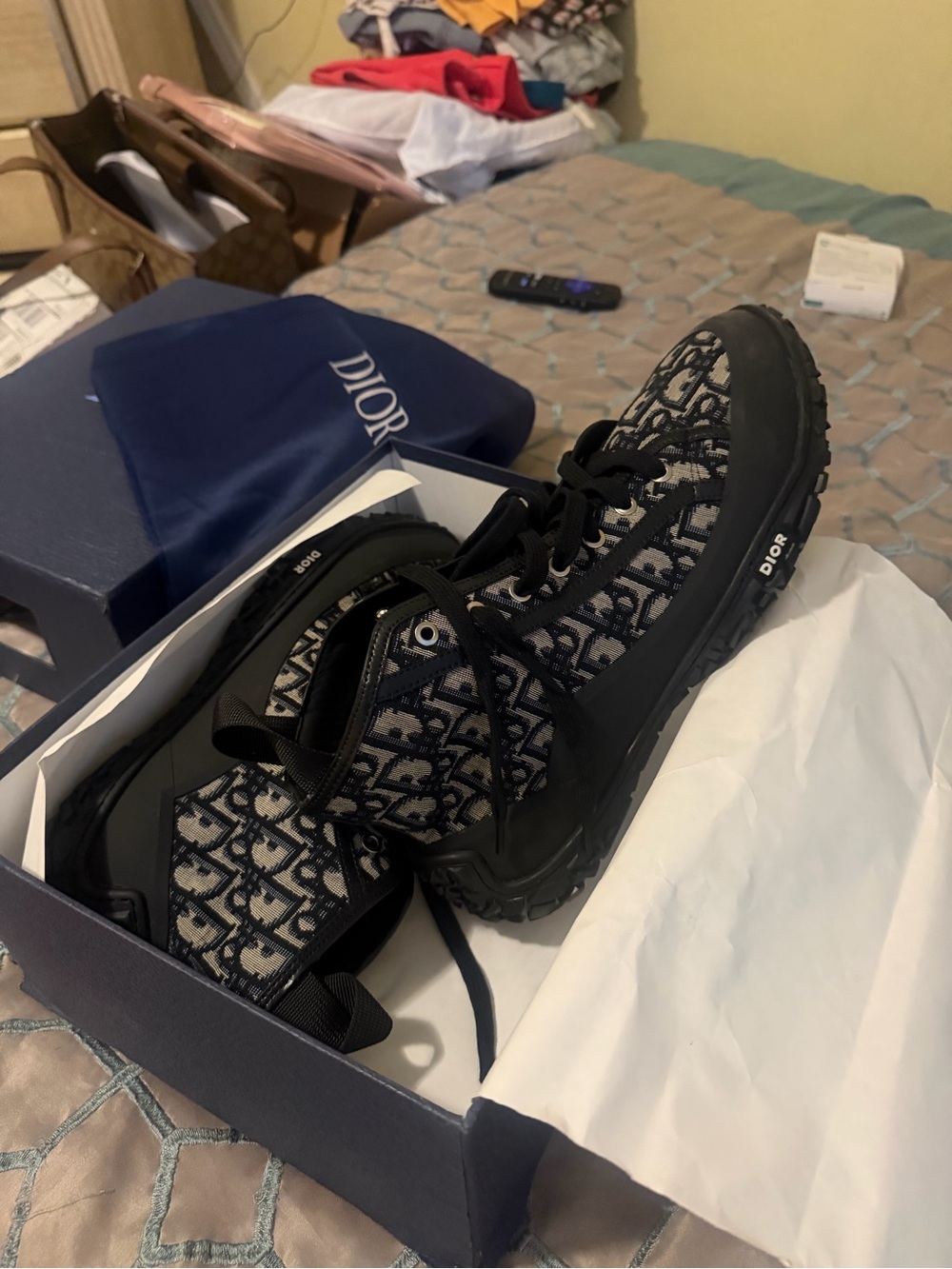 Dior Men's Explorer Oblique Black/White Trail Sneakers